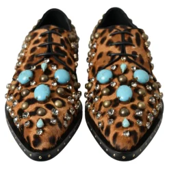 Snøresko^Dolce & Gabbana Leopard Krystal Kjole Sko Multifarvet