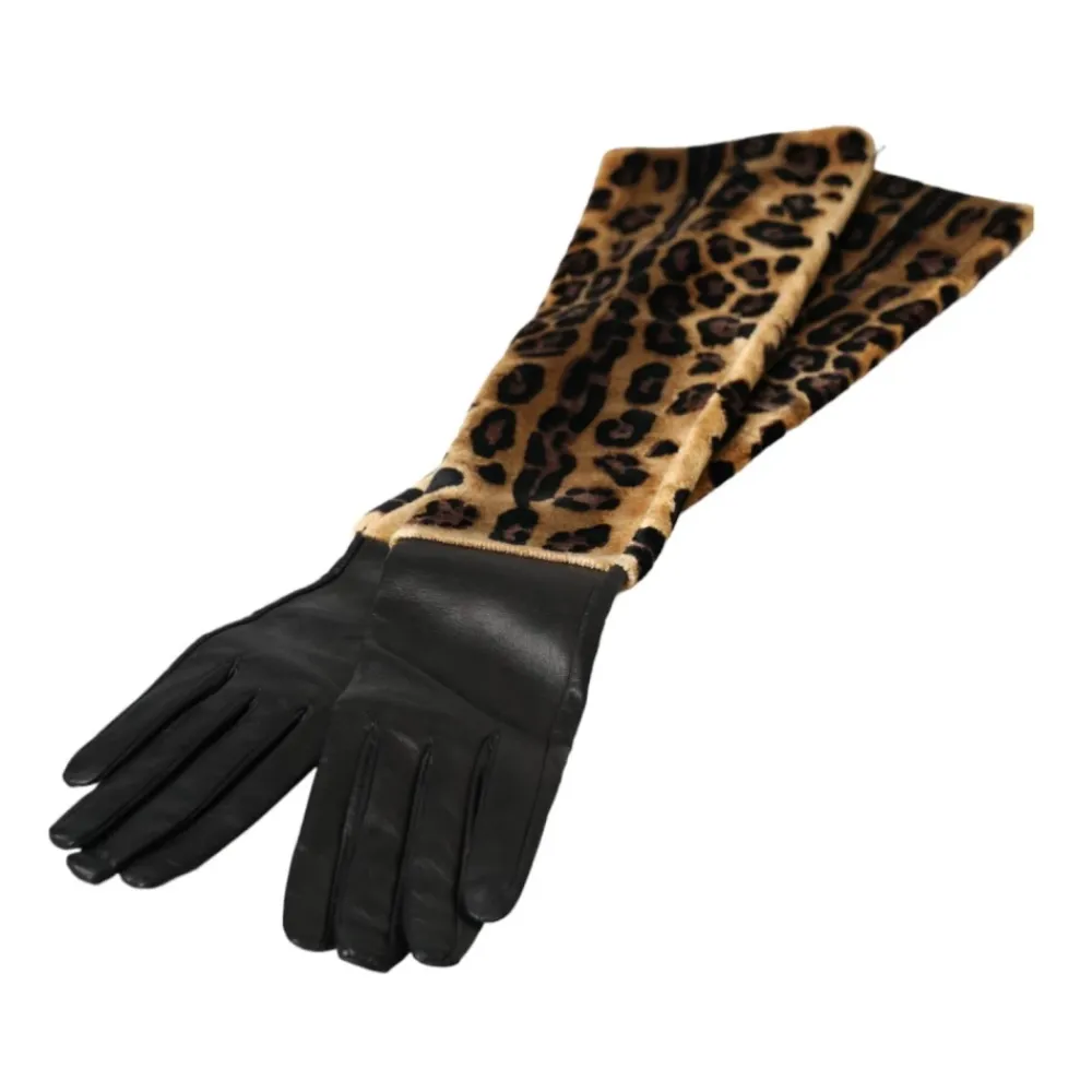Handsker^Dolce & Gabbana Leopard Print Albuelængde Handsker Multifarvet
