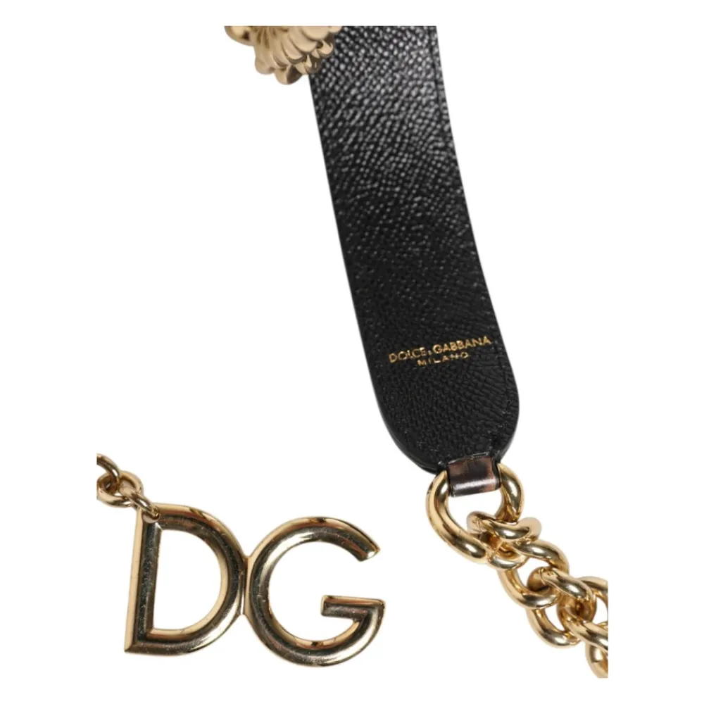 Tilbehør Til Tasker^Dolce & Gabbana Leopard Print Gold Brass Kæde Skuldertaske Rem Multifarvet