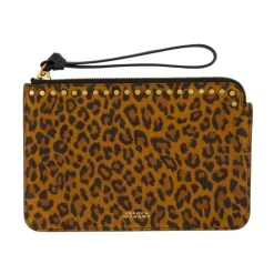 Clutch<Isabel Marant Leopard Print Læder Håndtaske Pung Brun