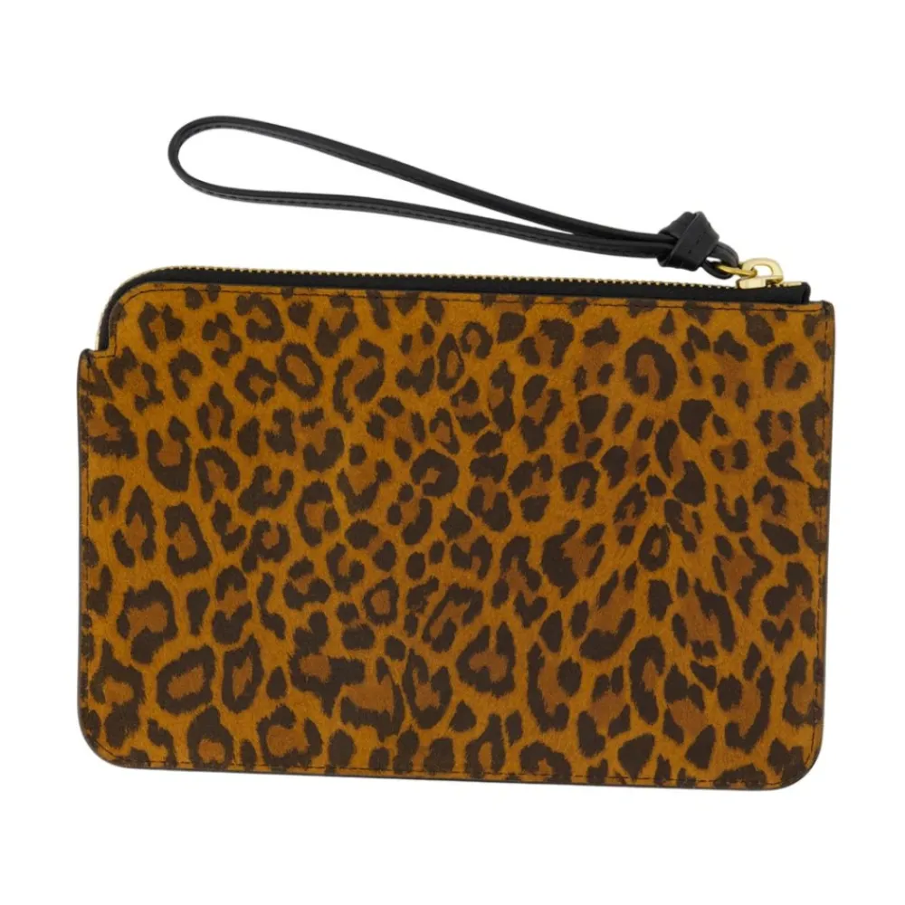Clutch<Isabel Marant Leopard Print Læder Håndtaske Pung Brun