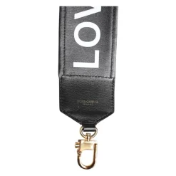 Tilbehør Til Tasker<Dolce & Gabbana Leopard Print Vendbar Taskestrop Sort