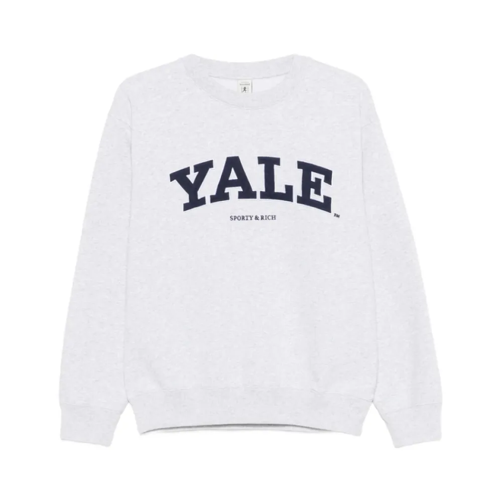 Sweatshirts^Sporty & Rich Lettering Crewneck Grå
