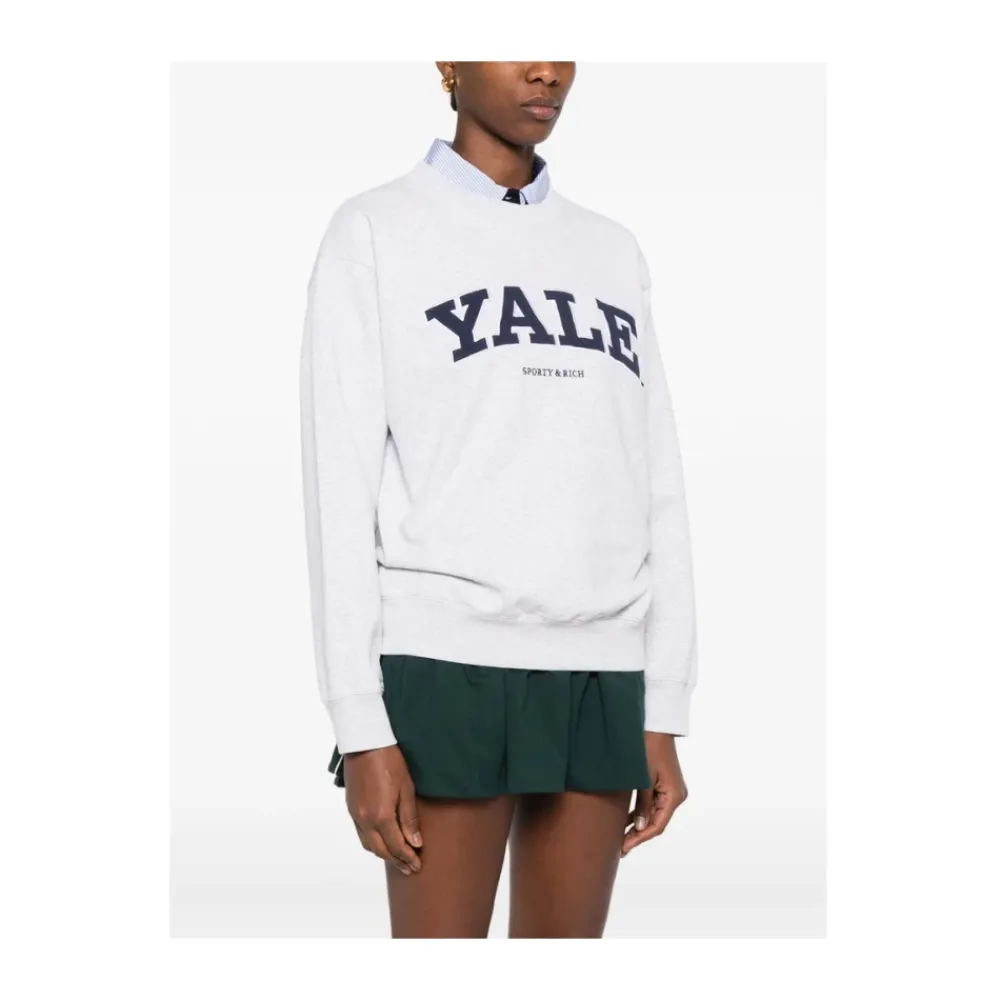Sweatshirts^Sporty & Rich Lettering Crewneck Grå