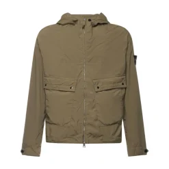 Skaljakker^Stone Island Letvægtsjakke med hætte Grøn