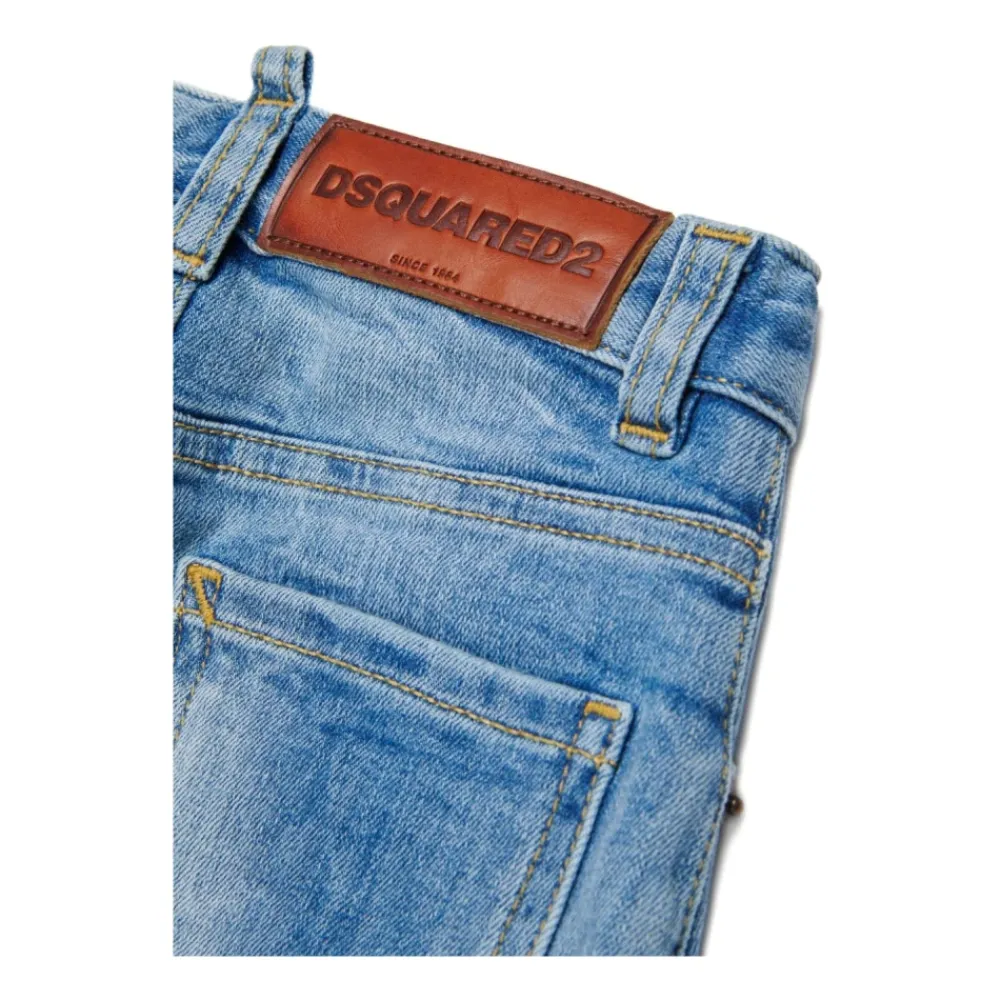 Underdele^Dsquared2 Light Shaded Slim Jeans Blå