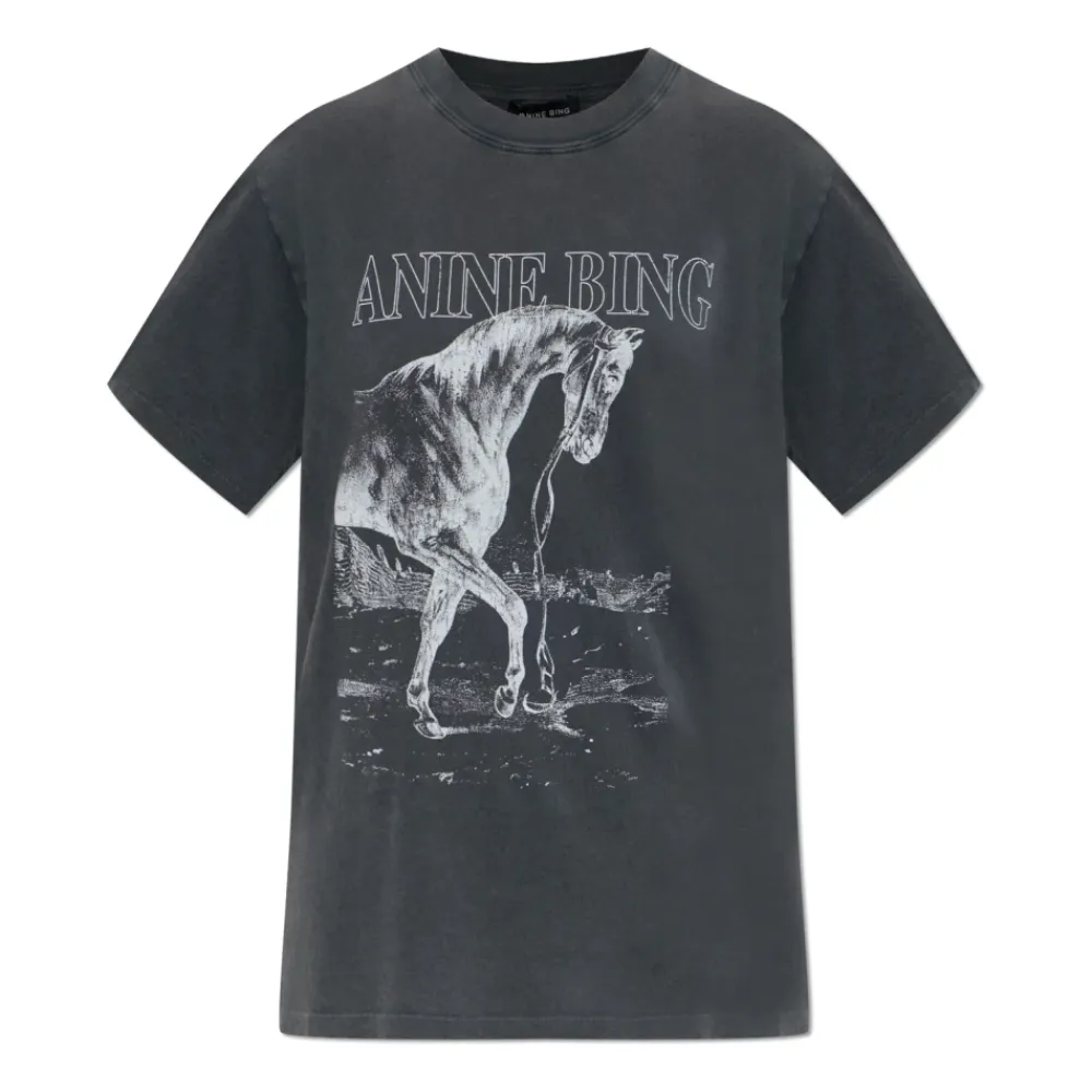 T-Shirts<Anine Bing Lili Tee Horse Grå