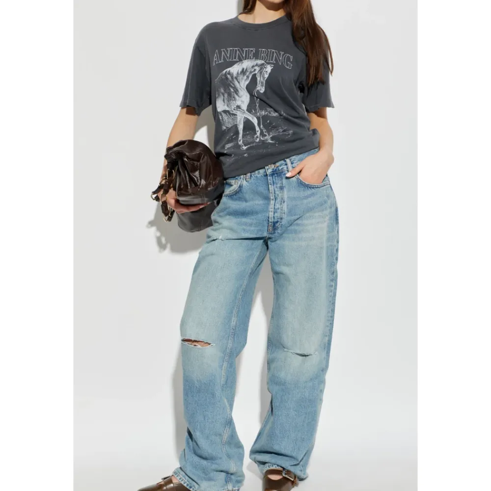 T-Shirts<Anine Bing Lili Tee Horse Grå
