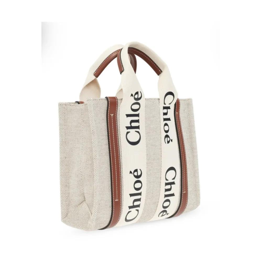 Håndtasker^Chloé Lille Woody Tote Bag Hvid