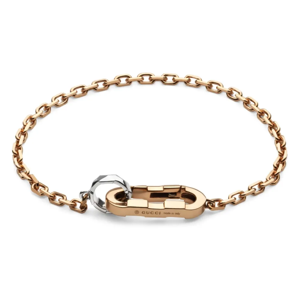 Smykker^Gucci Link til kædearmbånd i guld og hvidguld Pink