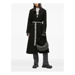 Frakker^Karl Lagerfeld Logo Belt Coat Sort