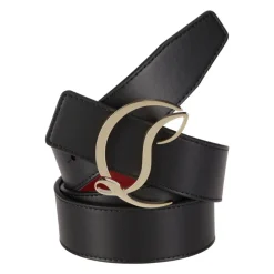 Bælter^Christian Louboutin Logo Bælte med CL Stil Sort