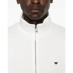 Trøjer<Emporio Armani Logo bomulds sweatshirt Hvid