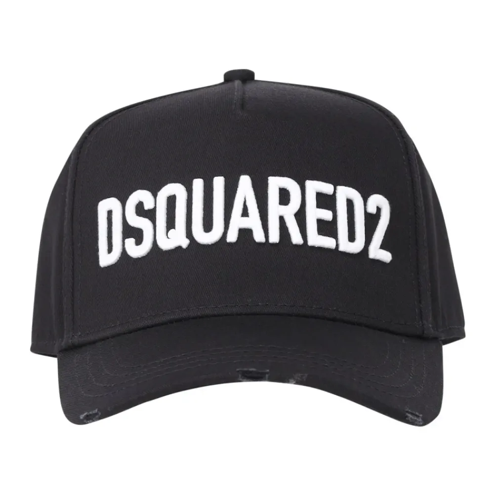 Huer, Kasketter & Hatte<Dsquared2 Logo Cap med justerbar rem Sort