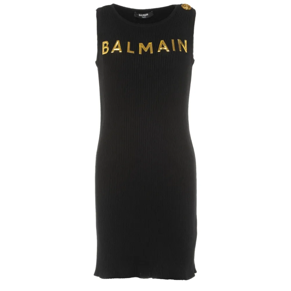 Kjoler & Nederdele^Balmain Logo Dress Sort