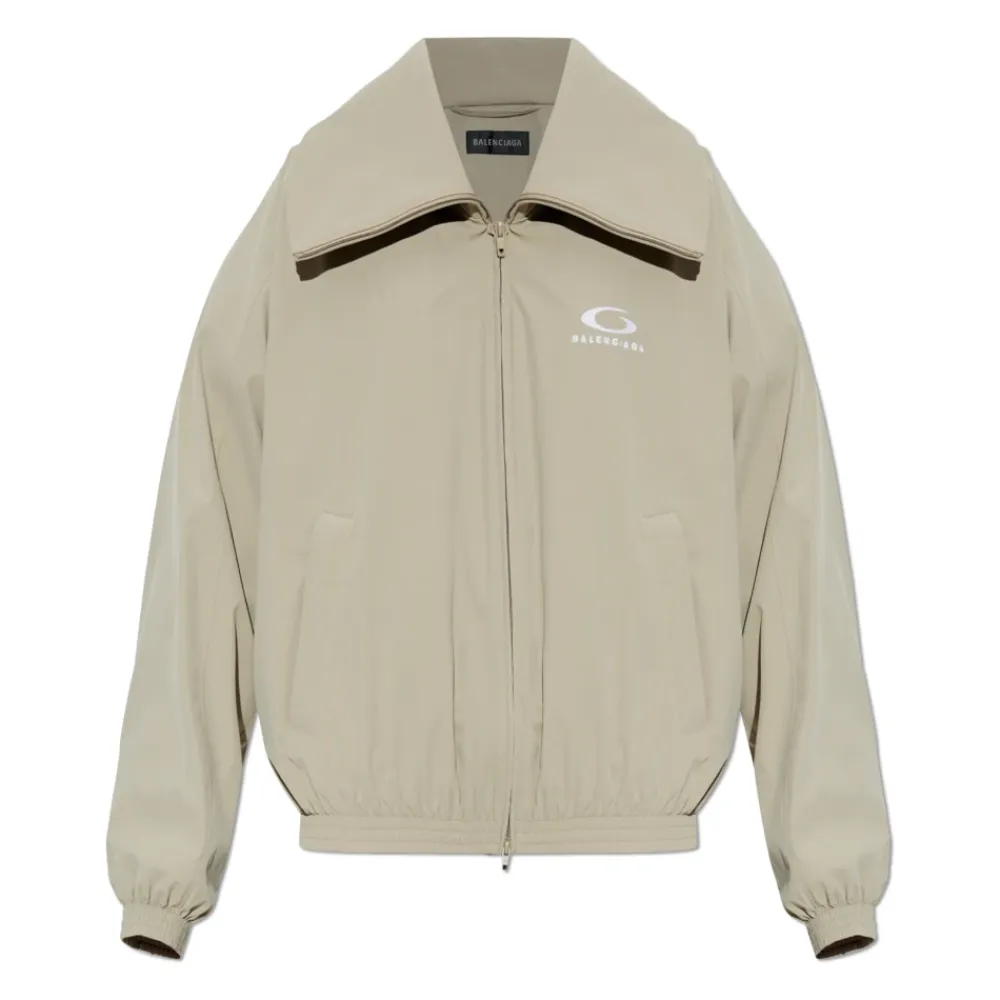 Jakker<Balenciaga Logo Jacket Beige