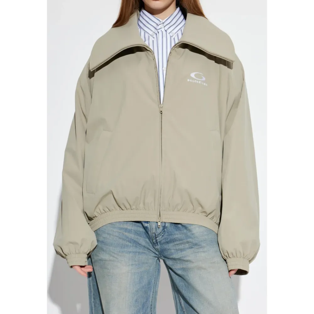 Jakker<Balenciaga Logo Jacket Beige