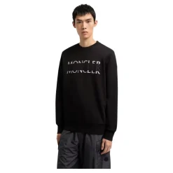 Trøjer|Sweatshirts^Moncler Logo Langærmet T-shirt Sort