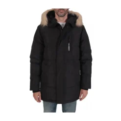 Frakker<Karl Lagerfeld Logo Parka Jakke Sort