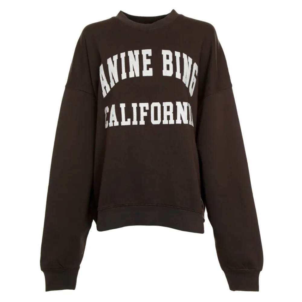 Sweatshirts^Anine Bing Logo Patch Oversized Sweatshirt Grå