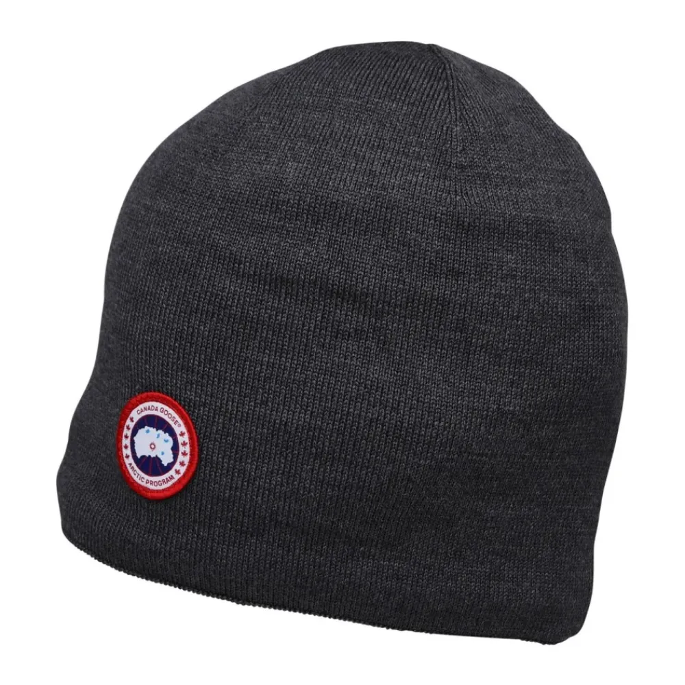 Huer, Kasketter & Hatte<Canada Goose Logo Patch Uld Beanie Grå