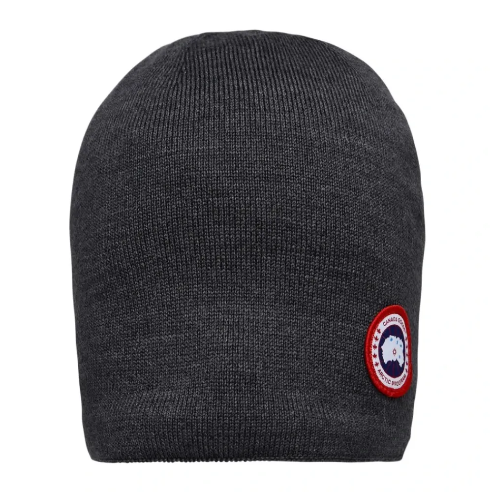 Huer, Kasketter & Hatte<Canada Goose Logo Patch Uld Beanie Grå