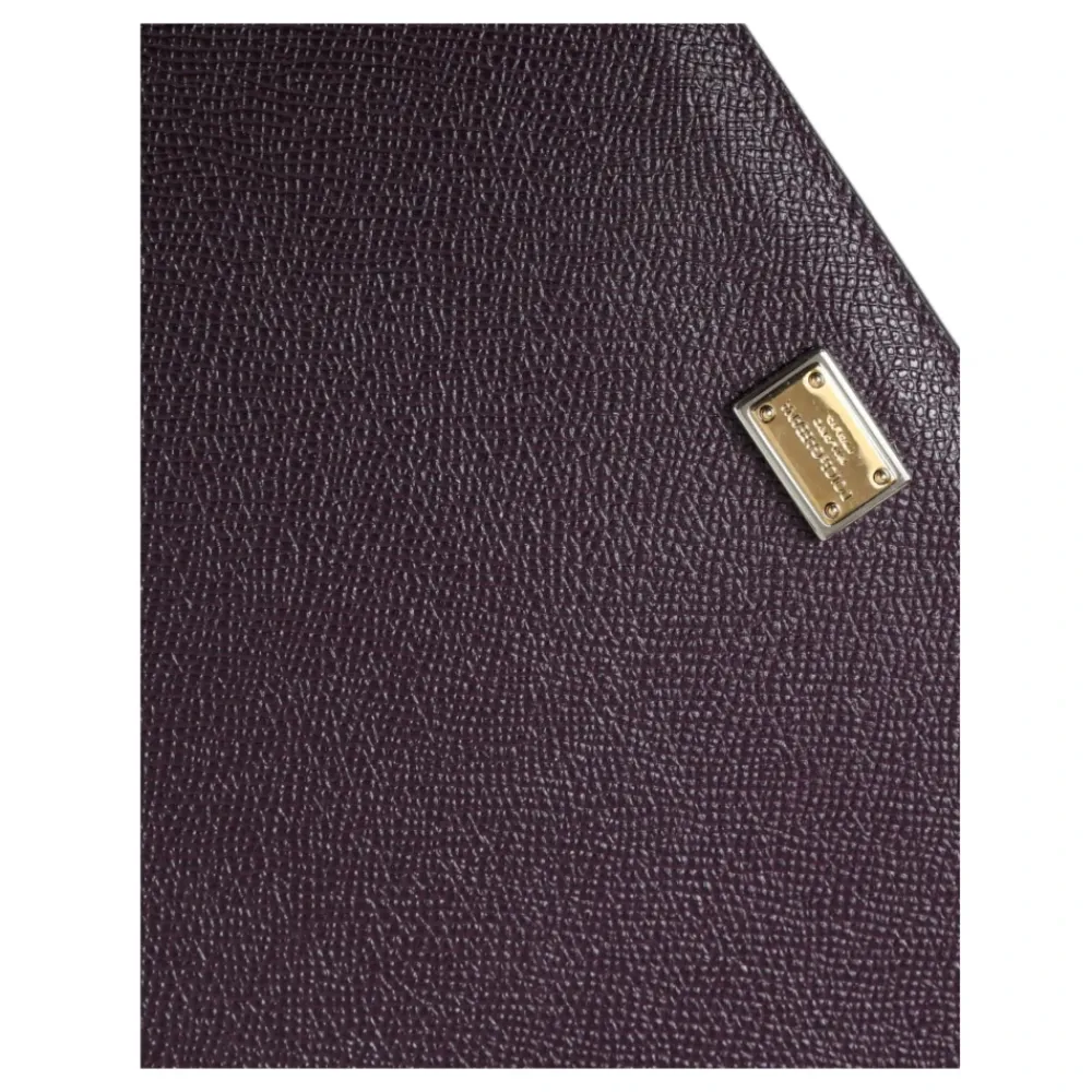 Laptop Tasker^Dolce & Gabbana Logo Plaque Læder Tablet Sleeve Etui Brun