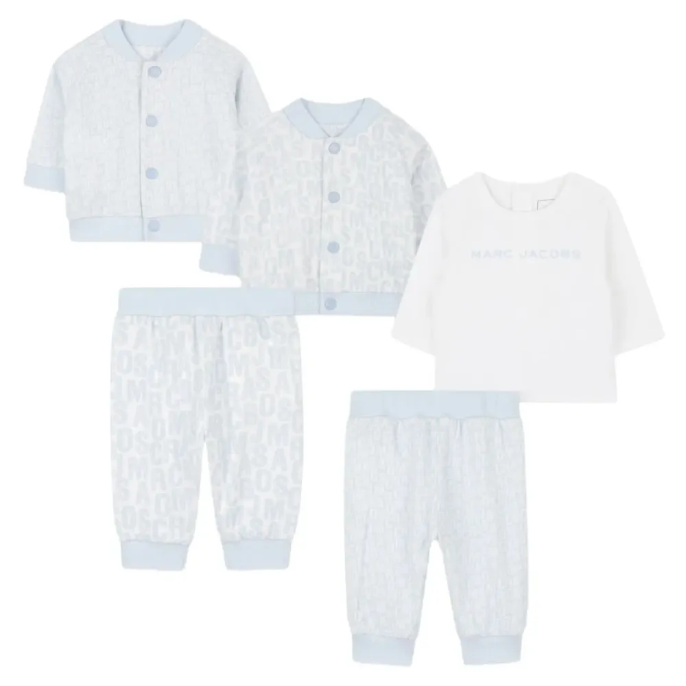 Bodystocking & Sæt<Marc Jacobs Logo Print Tøj Sæt Clear Blue Blå