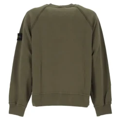 Sweatshirts^Stone Island Logo Raglan Sweatshirt Ribbet Crewneck Grøn