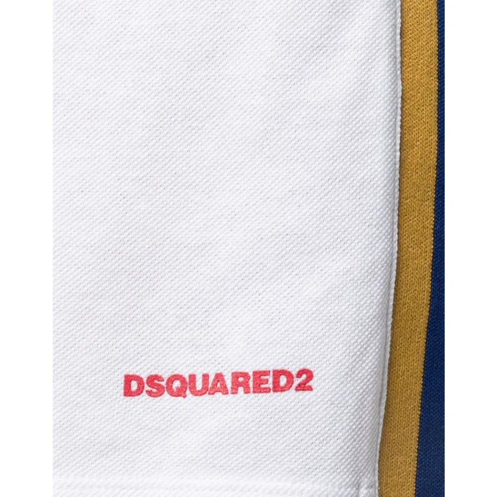 Træningsbukser & Tights<Dsquared2 Logo Side Stripe Gym Shorts Hvid