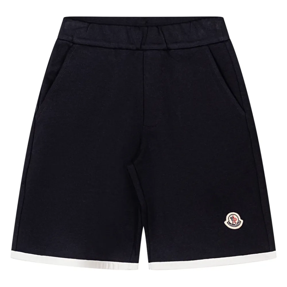 Underdele<Moncler Logo Stretch Bomuldsfleece Shorts Blå