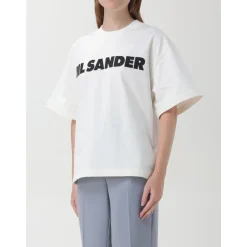 T-Shirts<Jil Sander Logo T-shirt til afslappet brug Beige
