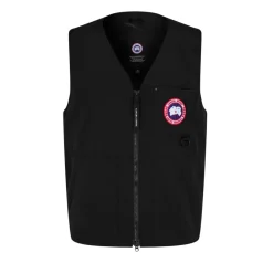 Jakker<Canada Goose Logo Vest Jakke Lynlås Sort