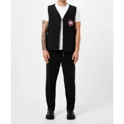 Jakker<Canada Goose Logo Vest Jakke Lynlås Sort