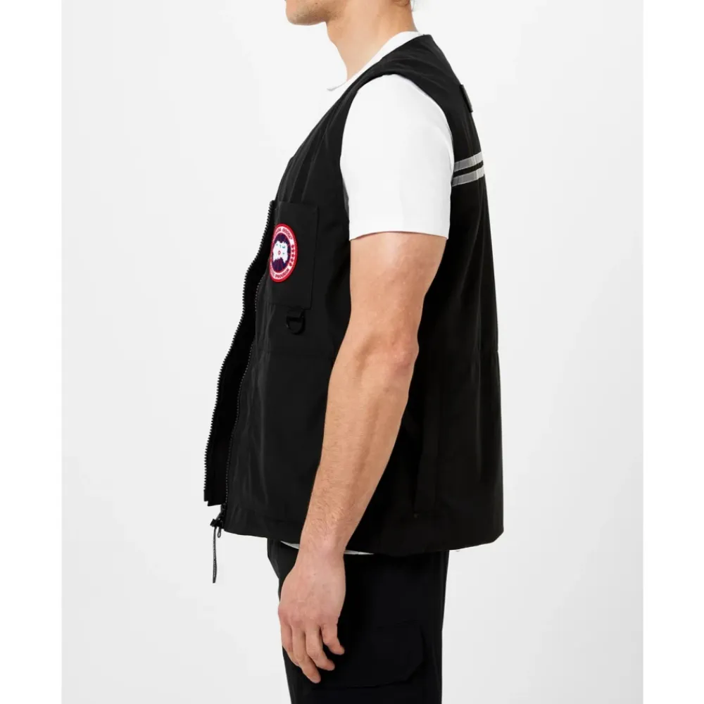 Jakker<Canada Goose Logo Vest Jakke Lynlås Sort