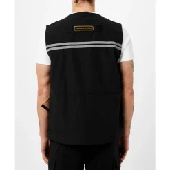 Jakker<Canada Goose Logo Vest Jakke Lynlås Sort