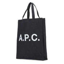 Tasker^A.P.C. Logo-trykt denim tote taske Blå