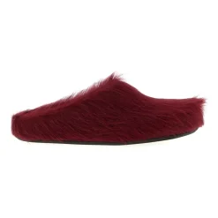 Hjemmesko<Marni Long Hair Calfskin Fussbett Sabot Rød