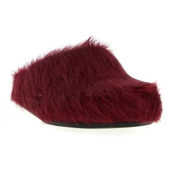 Hjemmesko<Marni Long Hair Calfskin Fussbett Sabot Rød