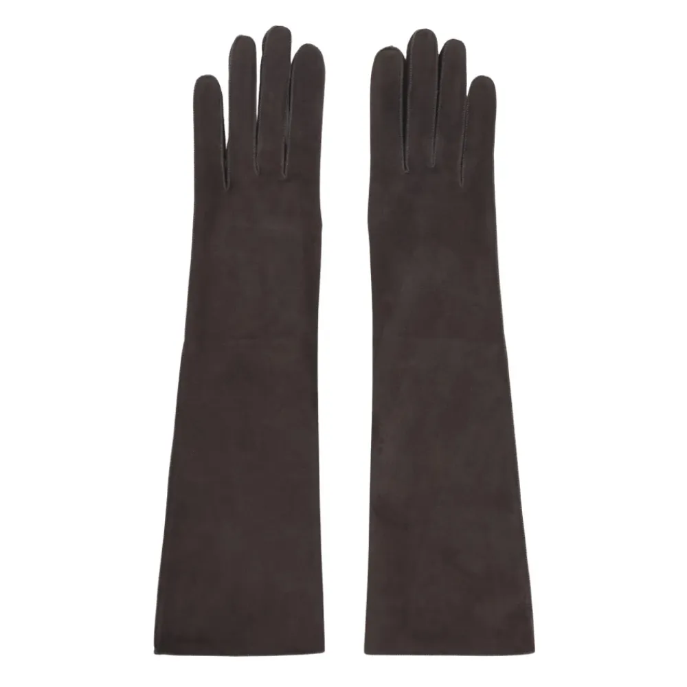 Handsker^Lanvin Long Slim Suede Gloves Brun