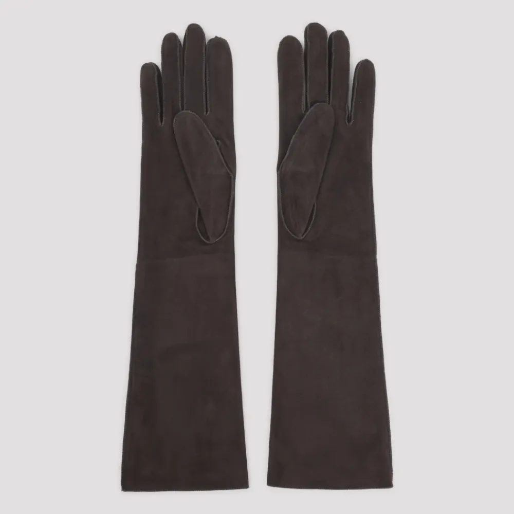 Handsker^Lanvin Long Slim Suede Gloves Brun