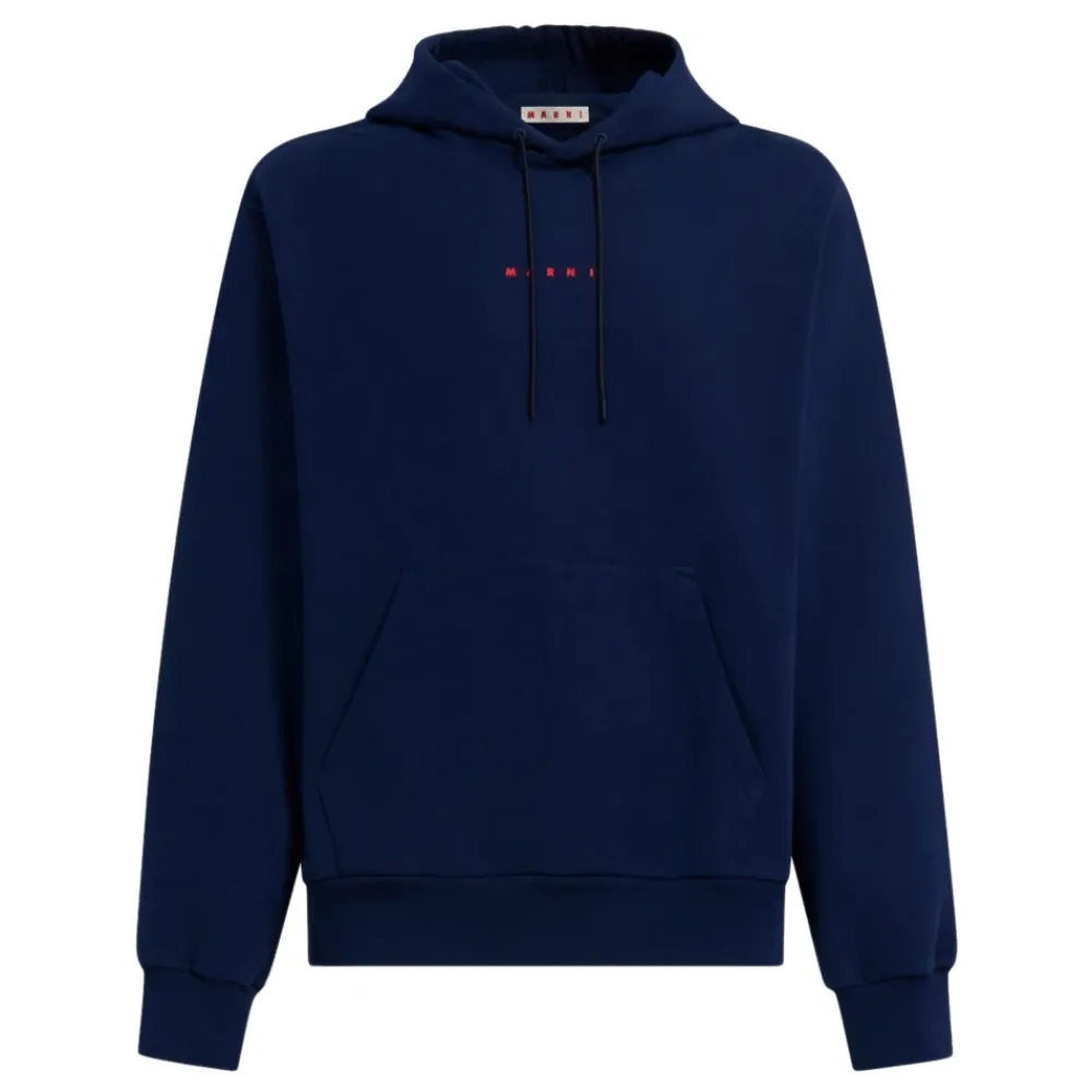 Trøjer^Marni Loopback Cotton Jersey Hættetrøje Blå