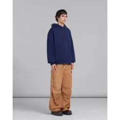 Trøjer^Marni Loopback Cotton Jersey Hættetrøje Blå