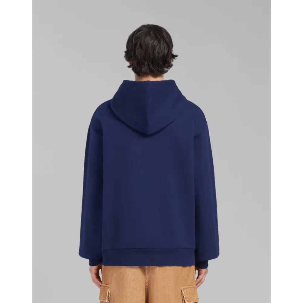 Trøjer^Marni Loopback Cotton Jersey Hættetrøje Blå