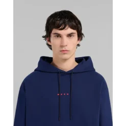 Trøjer^Marni Loopback Cotton Jersey Hættetrøje Blå