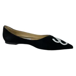 Ballerina Sko<Jimmy Choo Love Flat Suede Ballerina Sko Sort