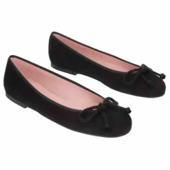 Ballerina Sko^Pretty Ballerinas Low Cut Rosario Suede Ballerinaer Sort
