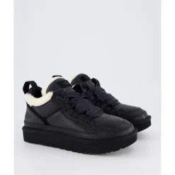 Sneakers<UGG Lowmel Læder Dame Sko Sort
