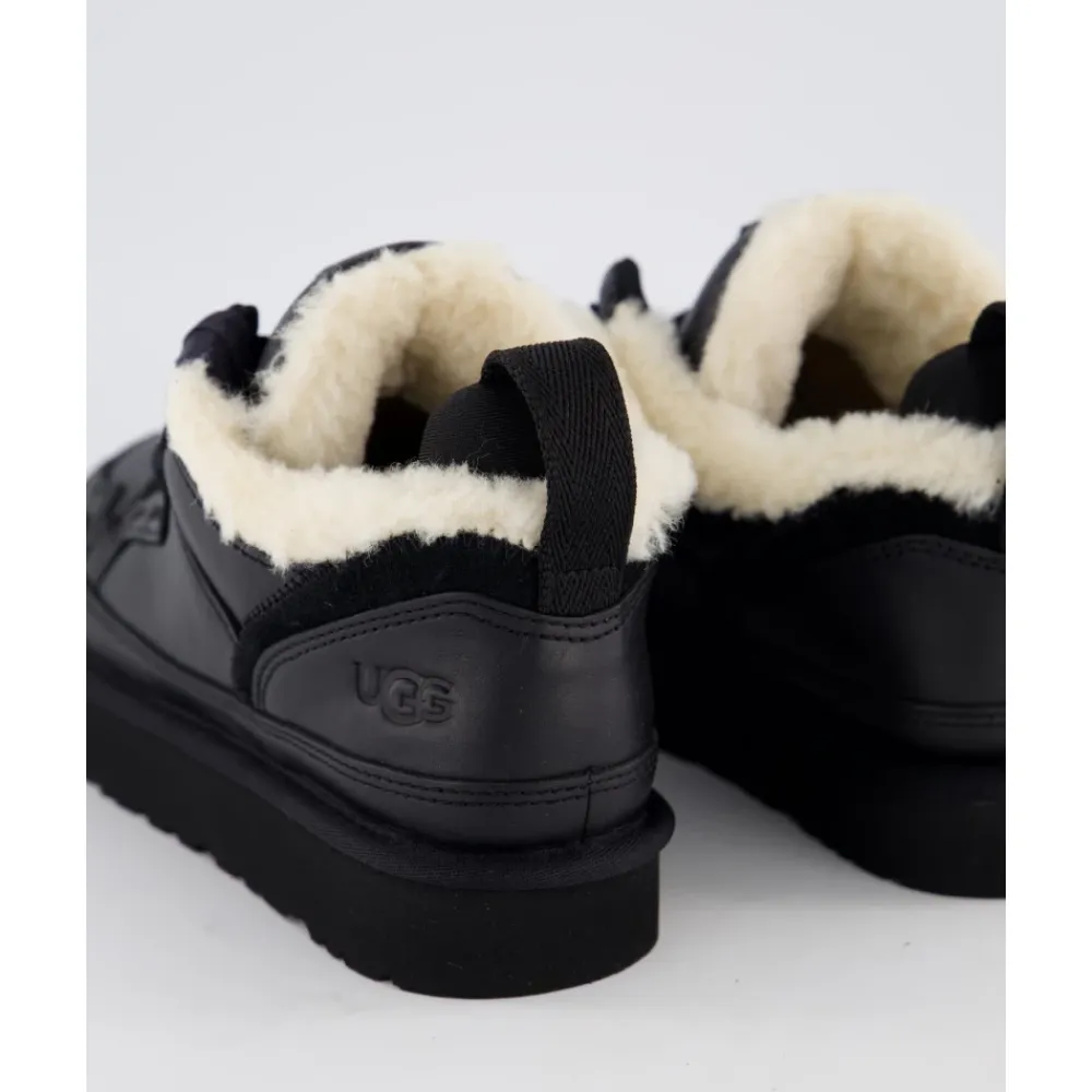 Sneakers<UGG Lowmel Læder Dame Sko Sort