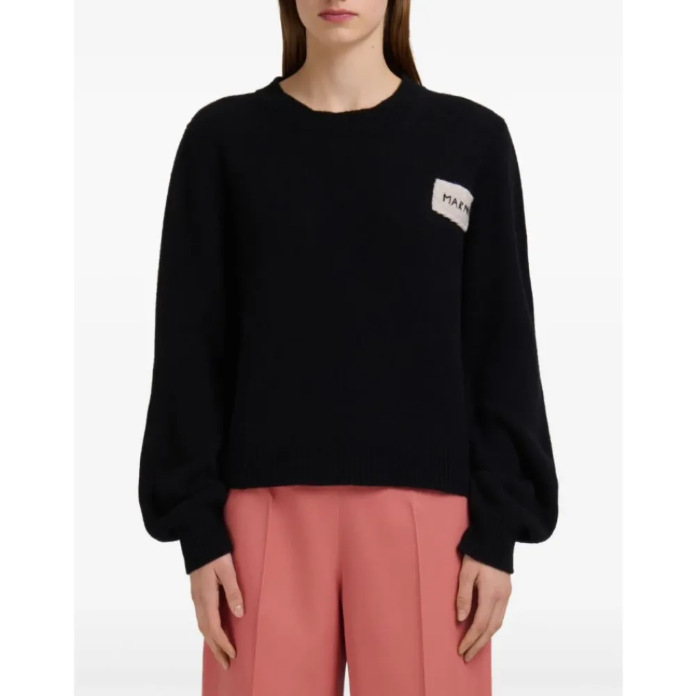 Striktrøjer & Sweatere<Marni Luksuriøs Cashmere Sweater AW25 Sort